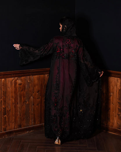 Organza with embroidery and rhinestones