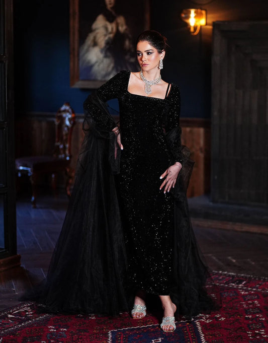 Tulle abaya with Sheila