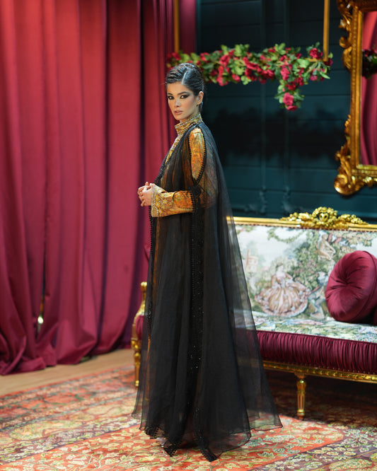 Double Kloush organza with floral Lace trim