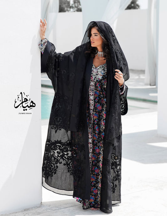 Velvet laser cut Bisht